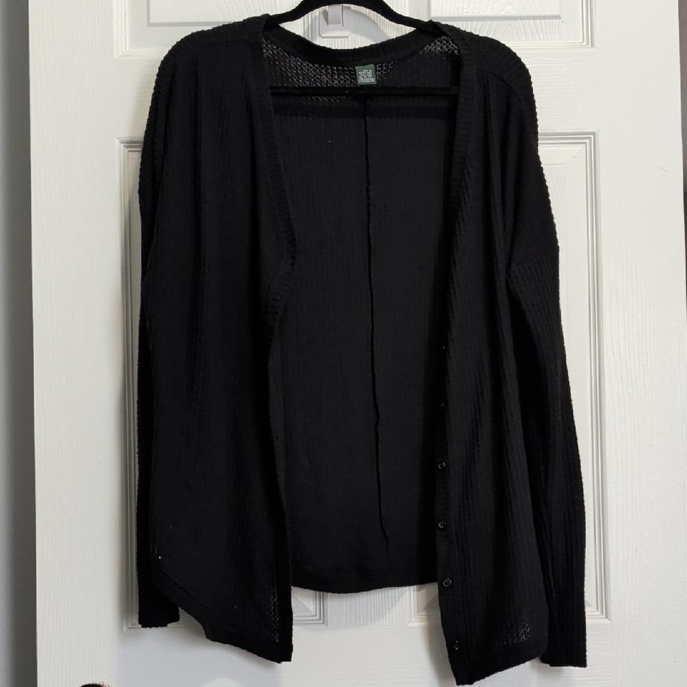 Wild Fable Black Waffle Knit Top